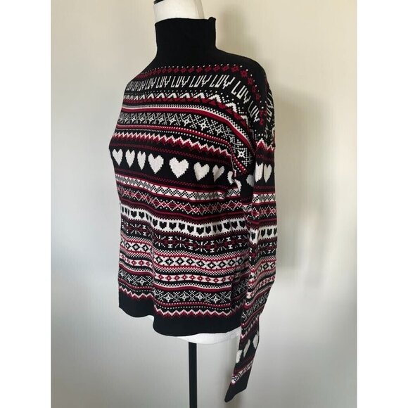 CUPCAKES & CASHMERE Long Sleeve Sweater Size Medium Jacquard Rayon Blend Knit - Picture 5 of 7